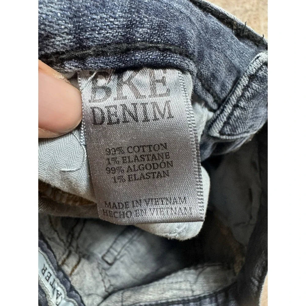 BKE‎ Denim Carter Jeans Men's 29S Blue Distressed Thick Stitch Straight Leg